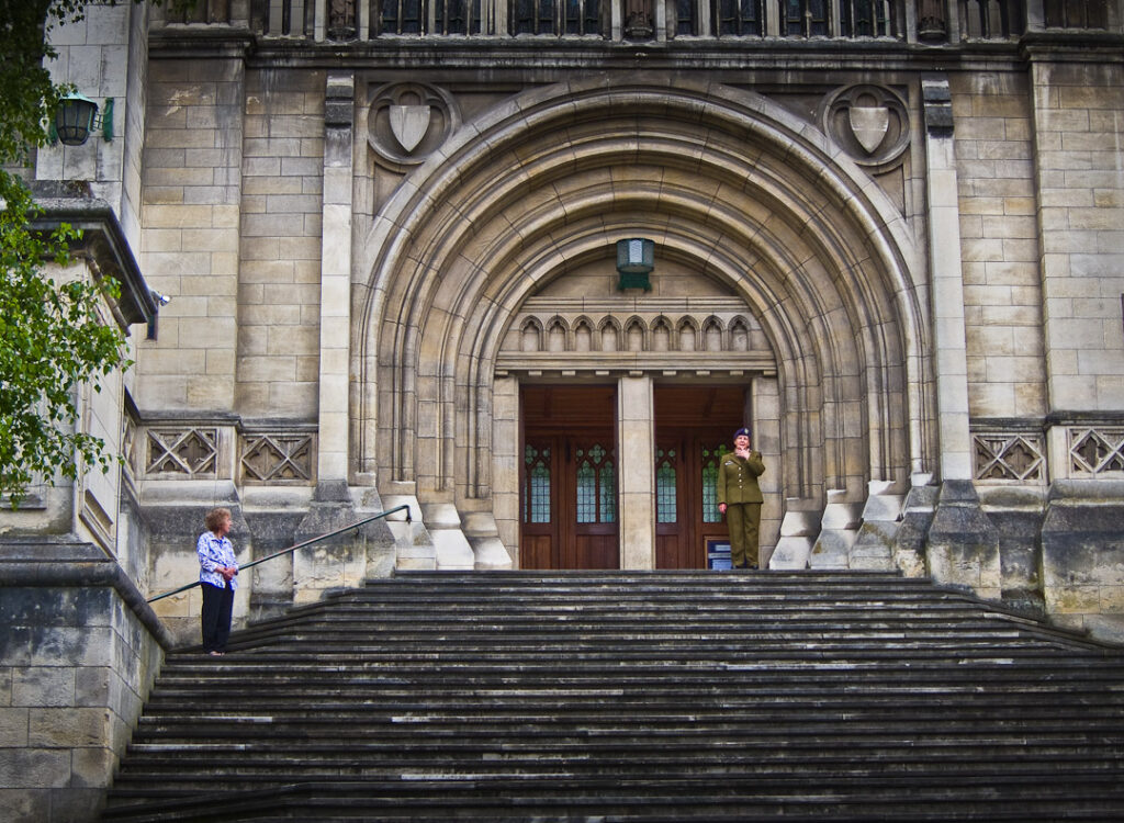 Main entry stairs, First Church, Moray Place, Dunedin
