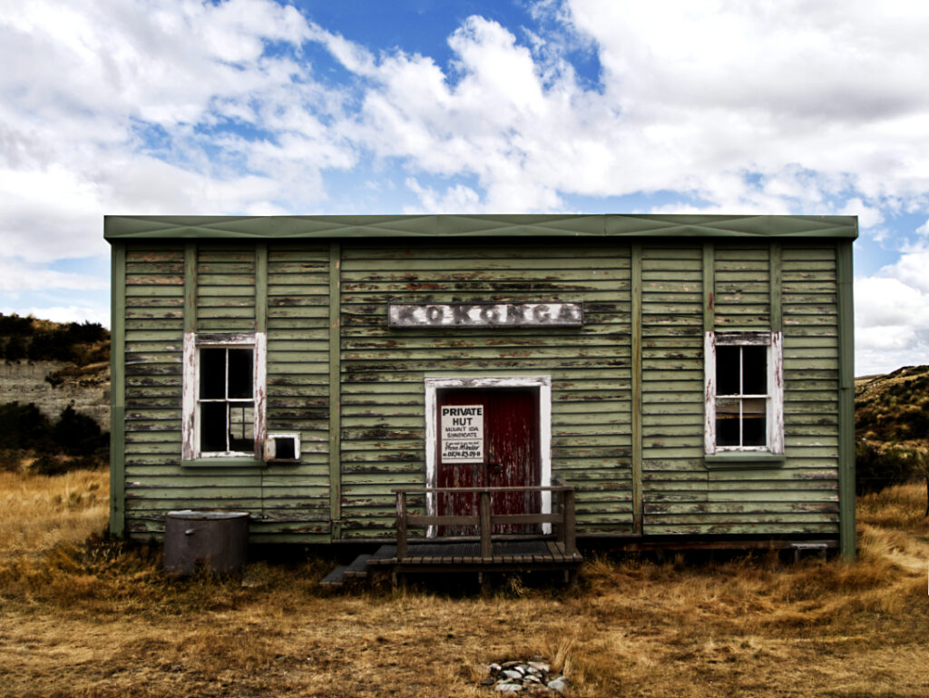 Kokonga hut in the Oteake area of Central Otago, New Zealand