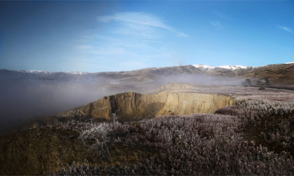 Hoar frost at Stewart Town, Central Otago, NZ