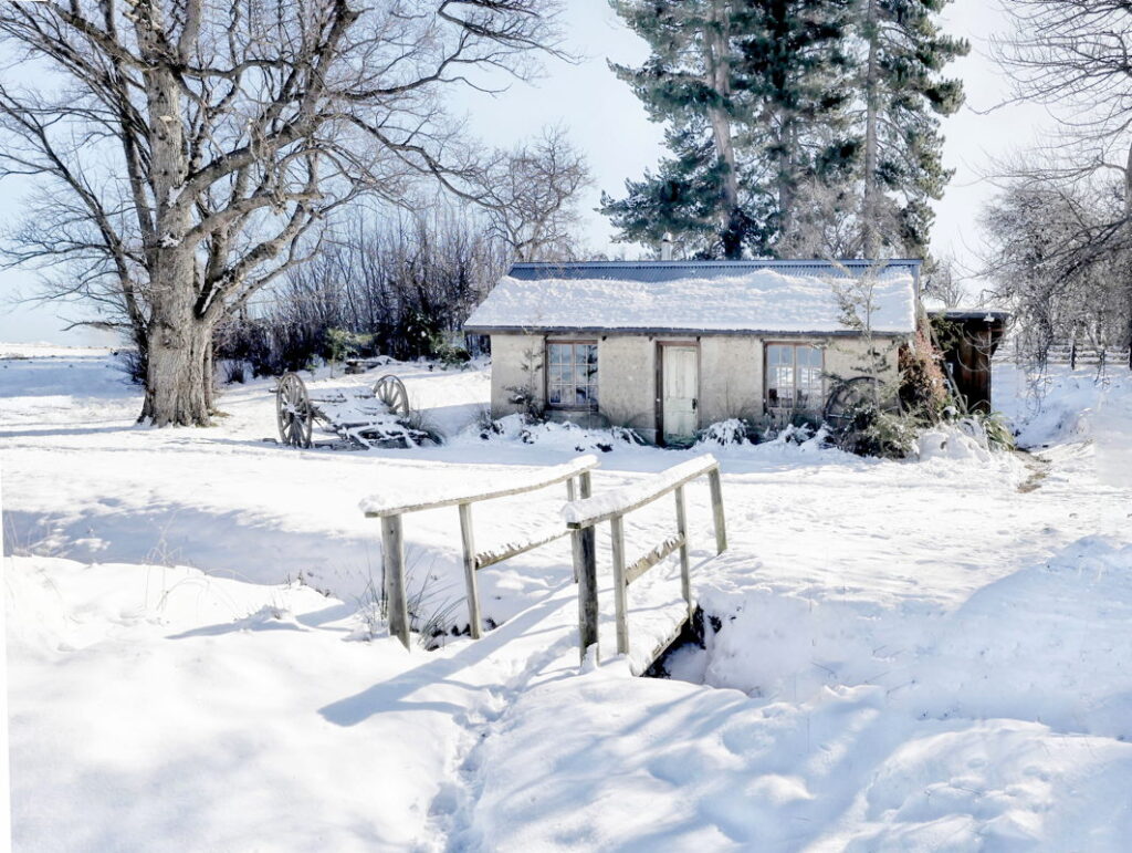 Historic farm cottage still in use. Hills Road, Maniototo