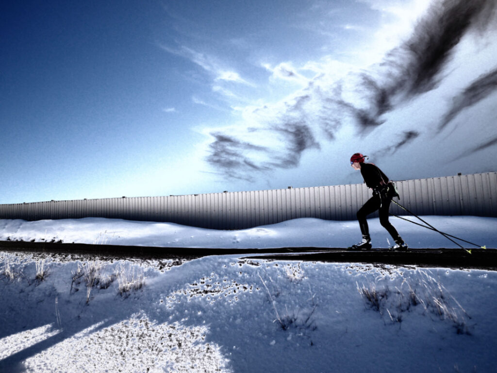 Merino Muster NZ. Cross country ski racer